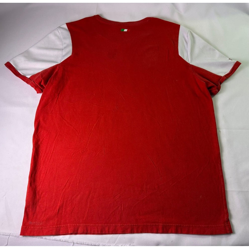Puma Scuderia Ferrari F1 Racing Shirt Men XL Red White Mesh Sleeve Logo Gorpcore